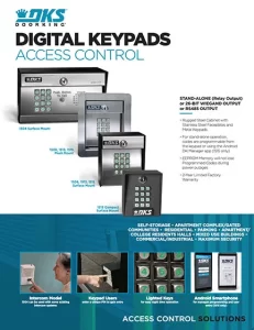 1500 stand alone digital keypad cutsheet