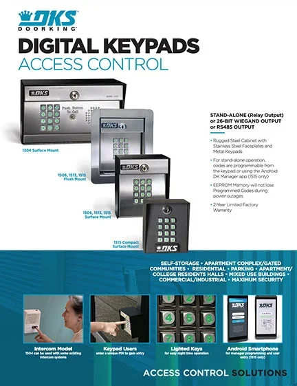 1500 stand alone digital keypad cutsheet