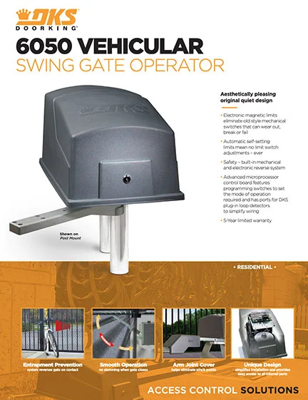 6050 swing gate operator Literature