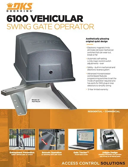 6100 swing gate operator Literature