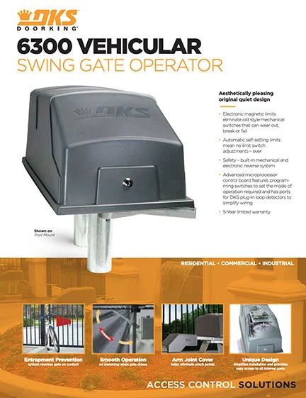 6300 swing gate operator Literature