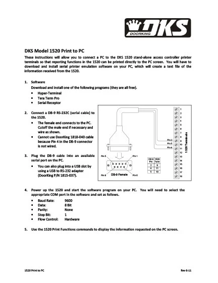 DKS Doorking 1520 PC print Rev 6-11