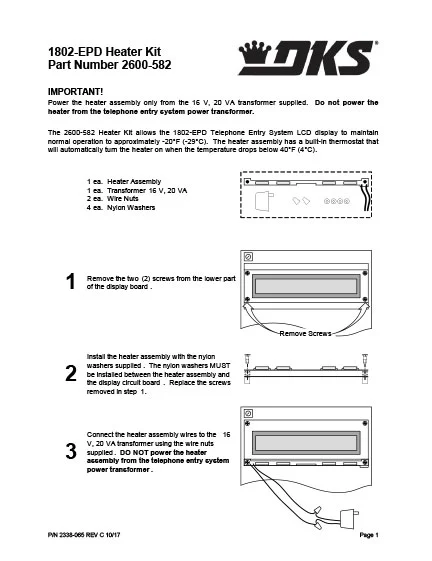 DKS Doorking 2338-065-C-10-17 EPD Htr Kit