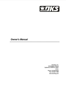 DoorKing Owner’s Manual cover page with DKS logo and contact information