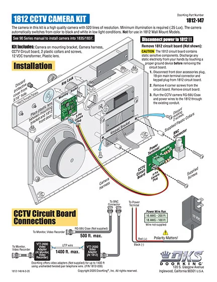 DKS Doorking Camera Kit Literature