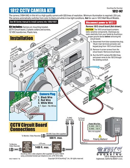 DKS Doorking Camera Kit Literature