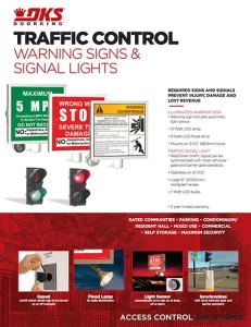 DKS Doorking Warning Signs - 5 MPH - Wrong Way - Warning & Traffic Lights Literature