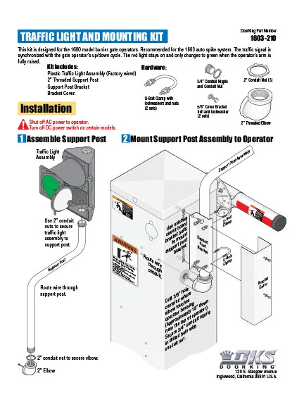 DKS Doorking 1603-265-C-8-16 Traffic Signal 115VAC