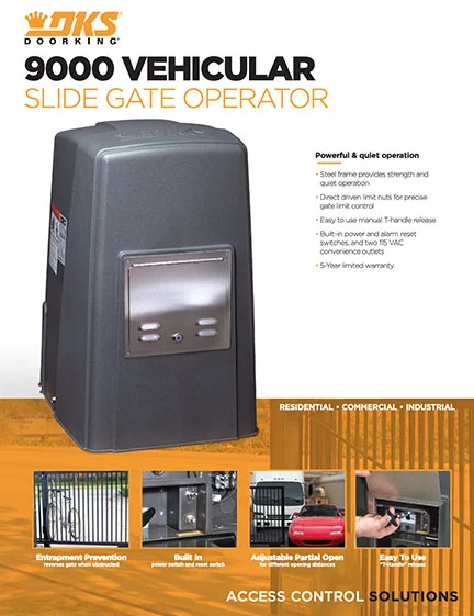 9000 Vehicular slide gate operator Literature