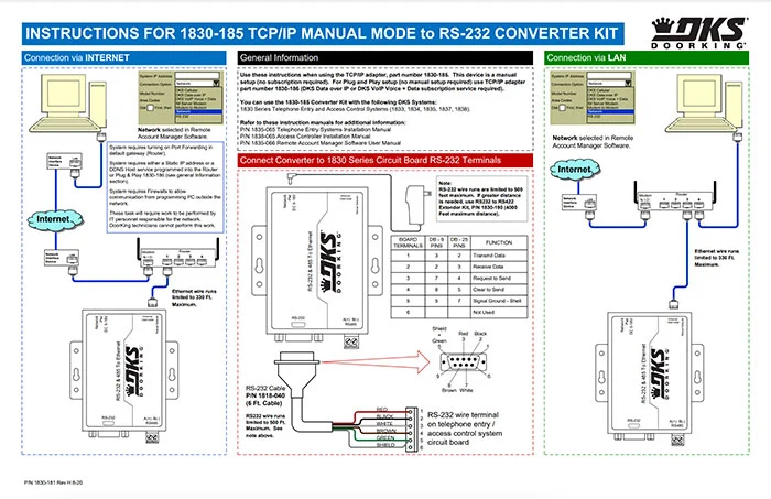 DKS Doorking 1830-181-H-8-20 TCP-IP Manual