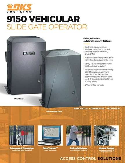 9150 Vehicular slide gate operator Literature