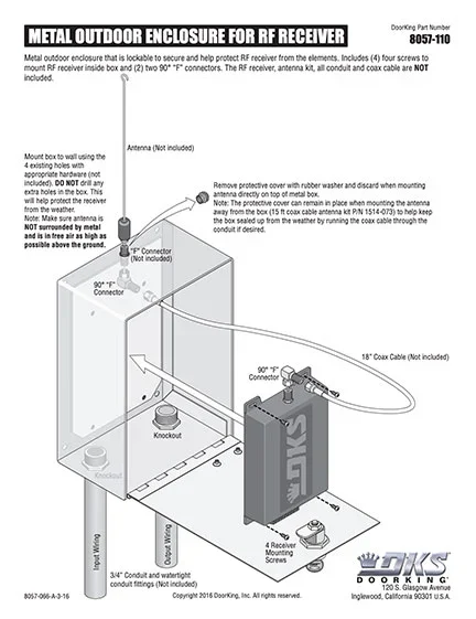 DKS Doorking Outdoor Enclosure Instructions