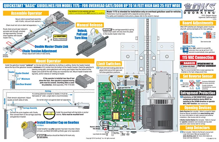 DKS Doorking 1175-066-F-2-19 Quickstart