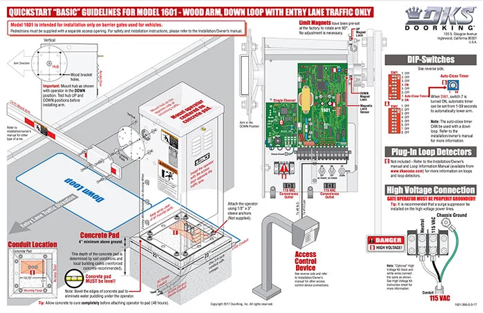 DKS Doorking 1601-366-G-5-17 Quickstart