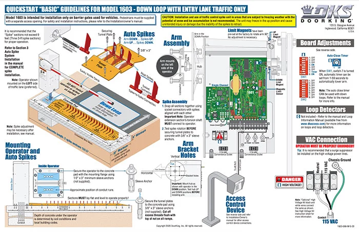 DKS Doorking 1603-066-M-5-20 Quickstart