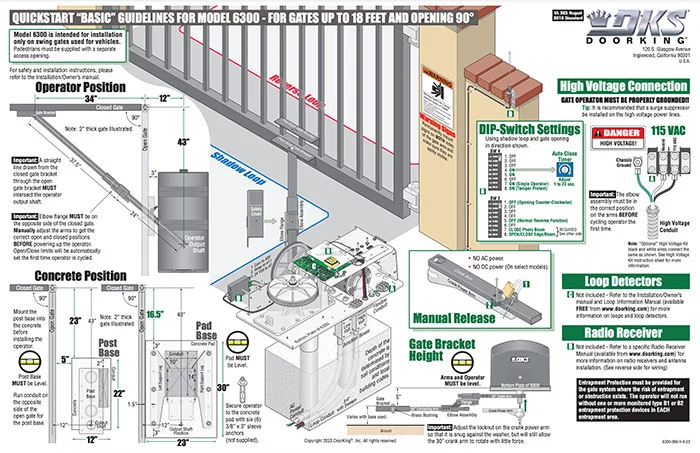 DKS Doorking 6300-066-V-9-23 Quickstart