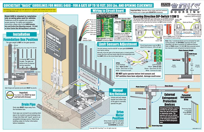 DKS Doorking 6400-066-N-1-21 Quickstart