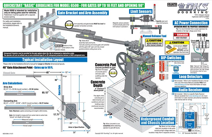 DKS Doorking 6500-066-U-10-21 Quickstart