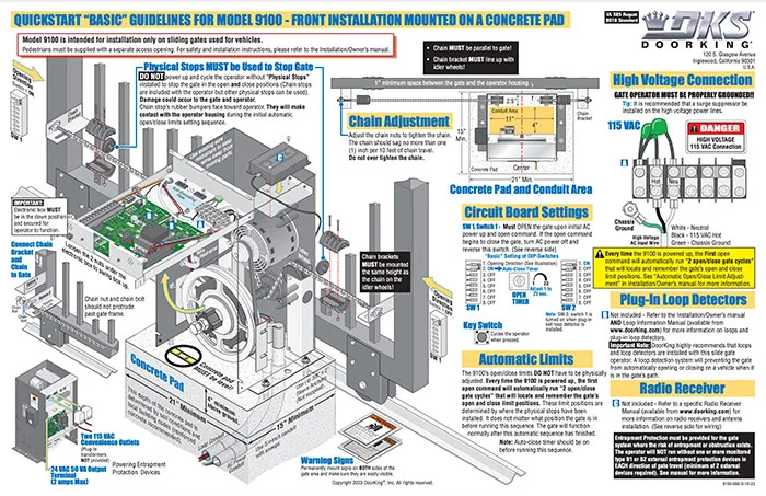 DKS Doorking 9100-066-S-10-23 Quickstart