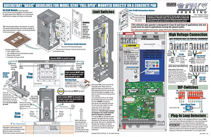 DKS Doorking 9210-066-P-7-22 Quickstart