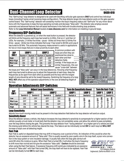 9409 Dual-Channel Loop Literature