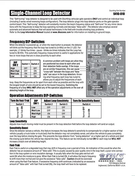 9410 Single-Channel Loop Literature