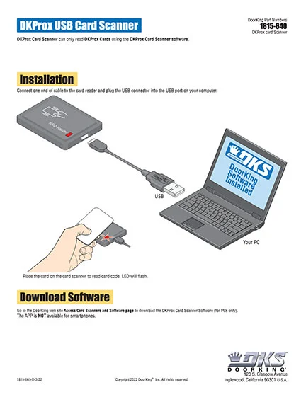 DKS Doorking dkprox scanner literature