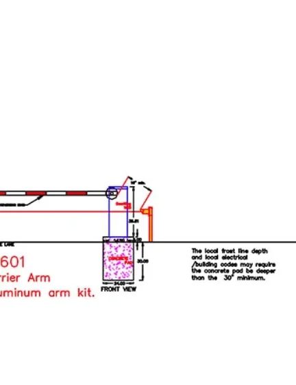 Parking Gate Model 1601 with 4ft-Loops DWG