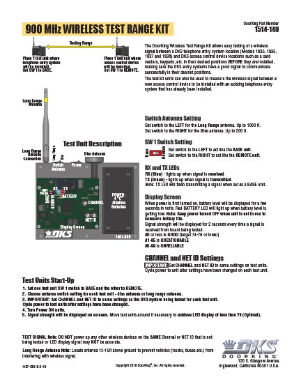 DKS Doorking 1467-065-B-5-19_900M Test Kit