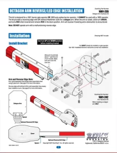 DKS Doorking Octagonal Lighted Signal Arm Literature
