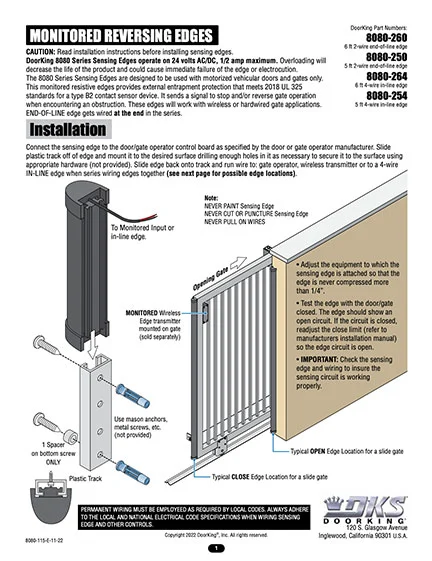 DKS Doorking DKS Reverse Edge Literature