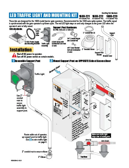 DKS Doorking 1603-264-G-10-21 Traffic Signal 12VDC