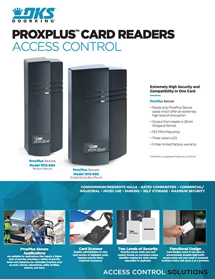 DKS ProxPlus Access Control Cutsheet