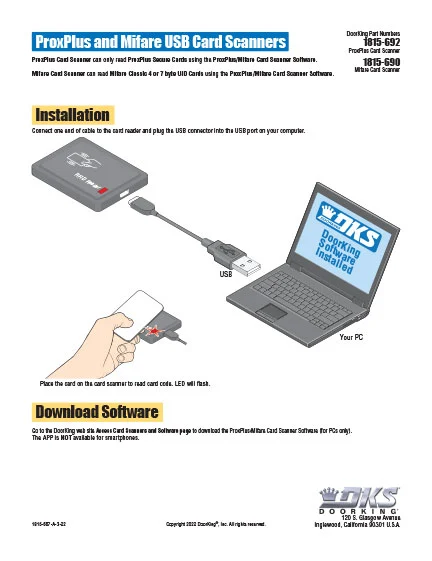 DKS Doorking 1815-667-A-3-22 ProxPlus Card Scanner