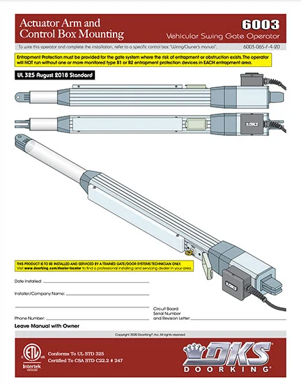 DKS 6003-065-F-4-20_UL18 installation owners manual