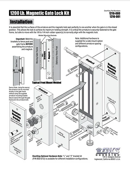 DKS Doorking 1216-065-C-10-23 instructions