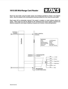 DKS Doorking 1815-161-A-3-12_1815-305 Card Reader instructions