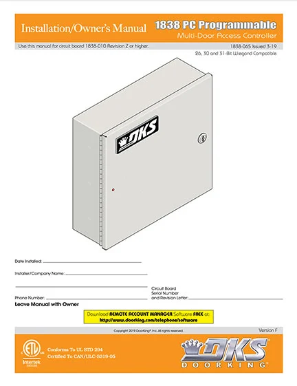 DKS Doorking 1838-065-Issued-3-19_F instructions