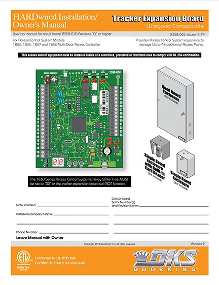 DKS Doorking 2358-065-Issued-7-19_E Tracker Expansion installation owners manual