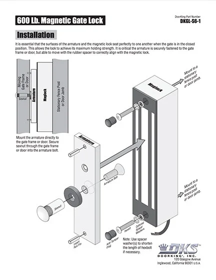 DKS Doorking DKGL S6-1-064-D-3-12 instructions