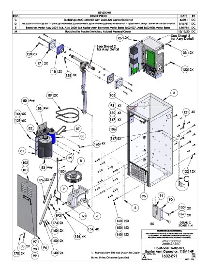 DKS Doorking 1602-091 IPB Barrier-Arm-Rev-M