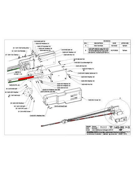 DKS Doorking 1602-282 Arm Wishbone Octagonal 20ft Kit