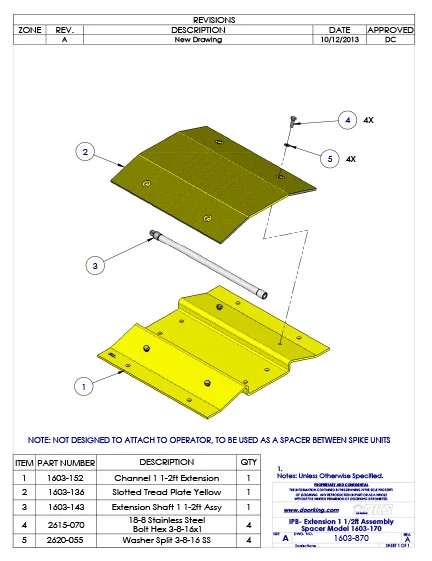 DKS Doorking 1603-170-Extension-1-1-2ft-Spacer IPB