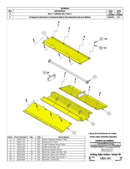 DKS Doorking 1603-193_Rev_C Parking Tunnel Surface Mount 3ft IPB