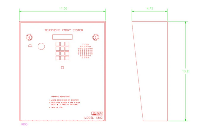 DKS Doorking 1803 Entry System CAD