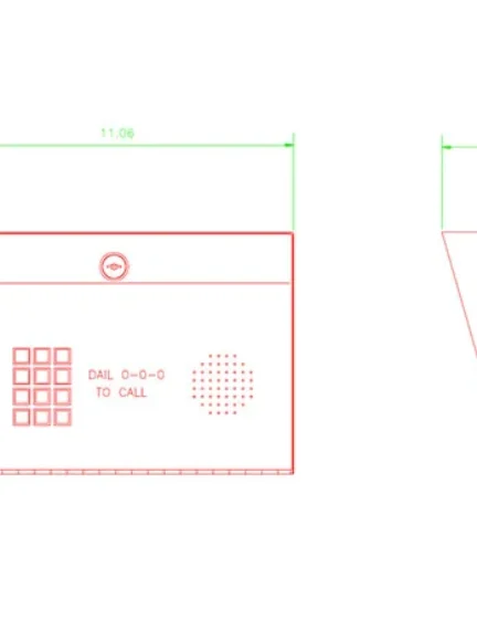 DKS Doorking 1808 Telephone Entry CAD