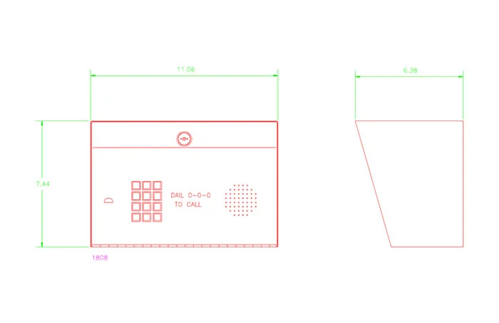 DKS Doorking 1808 Telephone Entry CAD