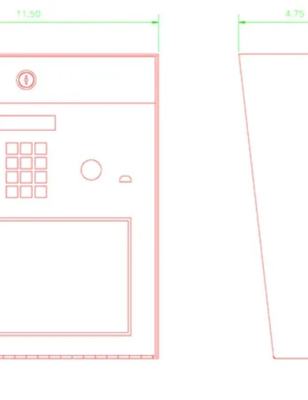 DKS Doorking 1810 Telephone Entry CAD