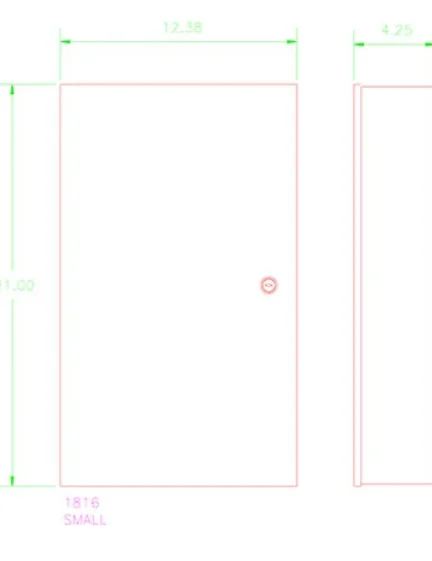 DKS Doorking 1816 Small Telephone Entry CAD