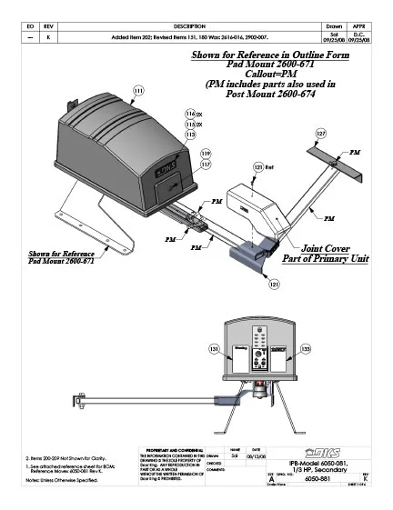 DKS Doorking 6050-081_RevK_0-333HP Secondary IPB